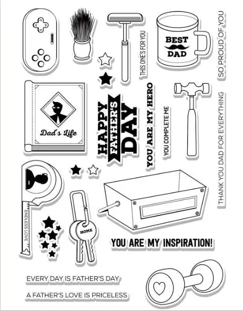 Прозрачные штампы Best dad для скрапбукинга сделай сам/изготовления карт/Детские