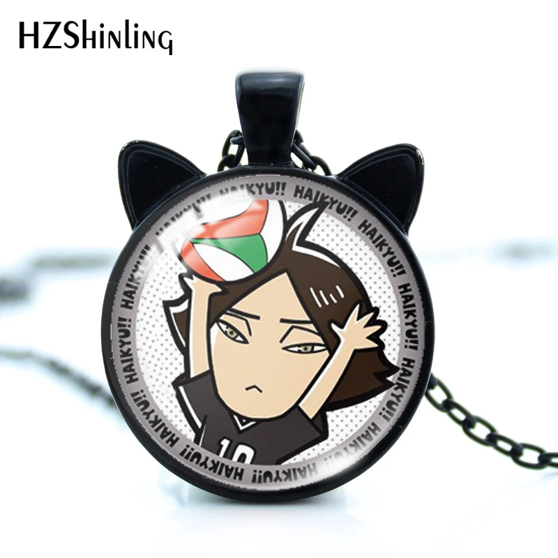 2020 Новый Haikyu! Волейбольные Мальчики кулон ожерелье Аниме Круглый Фото кошка