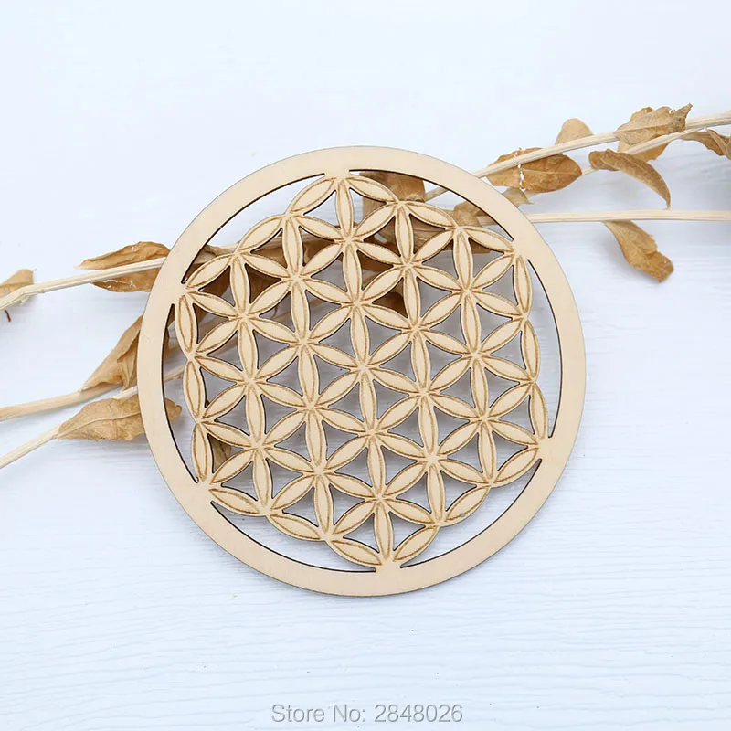 Laser Cut Flower of life Coaster Ornaments .Unfinished Wood Tags.Rustic Coasters Cup Mat Placemats New Home Gift | Дом и сад