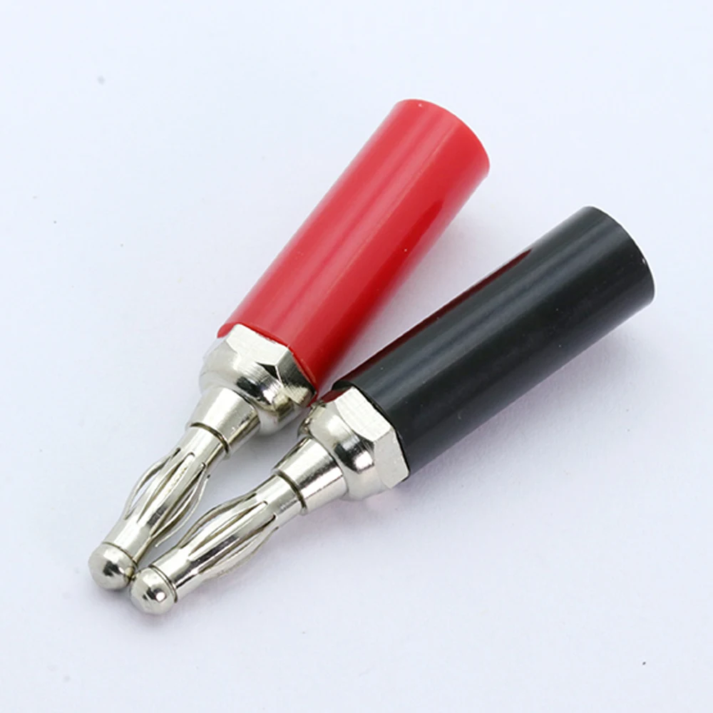 

100pcs/50pairs 4mm Banana Plug Audio Speaker Screw Wire Cable 4mm Banana Plug Nickel-Plated Connector Adapter