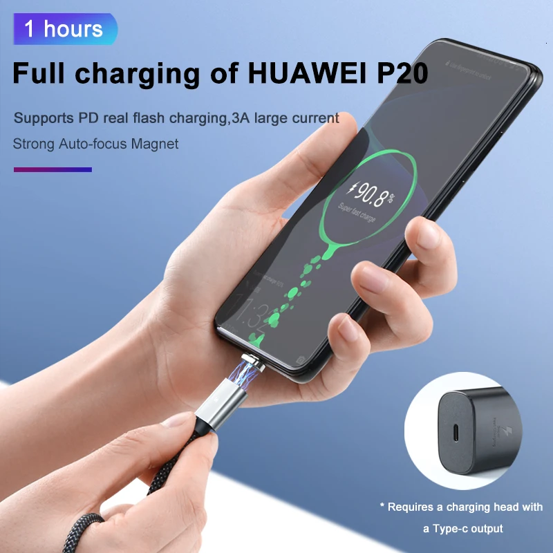 магнитный кабель elough usb type c 20 в 5 а дл