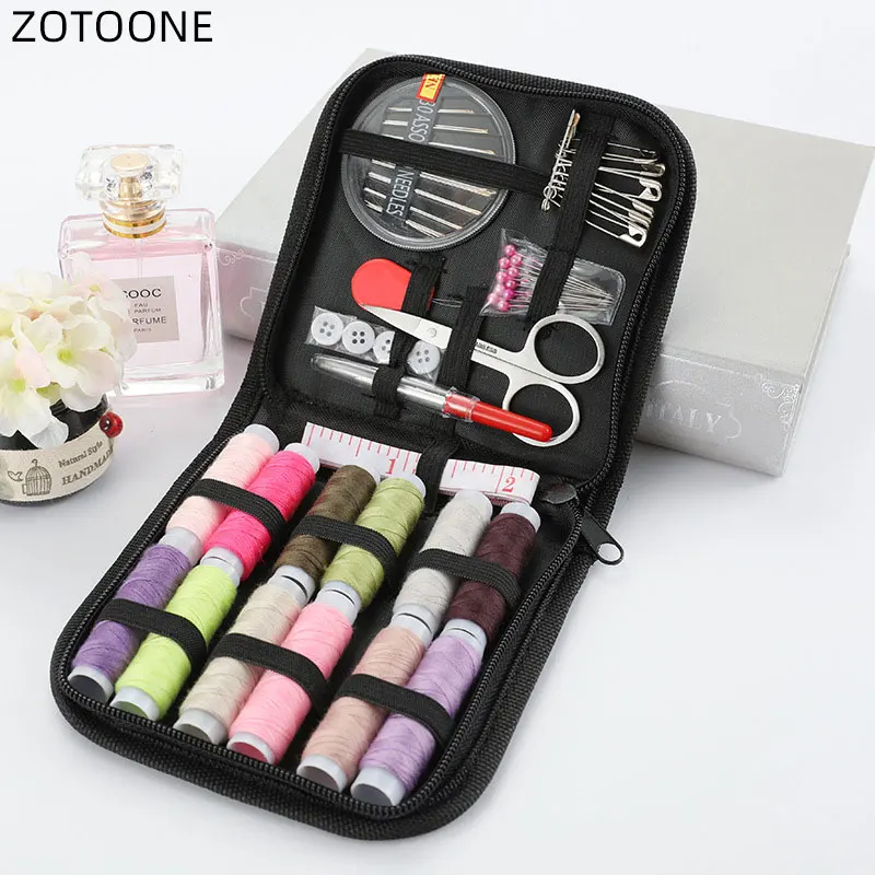 

ZOTOONE 27Pcs/Set Portable Travel Sewing Box Kitting Needles Tools Quilting Thread Stitching Embroidery Craft DIY Sewing Kits G