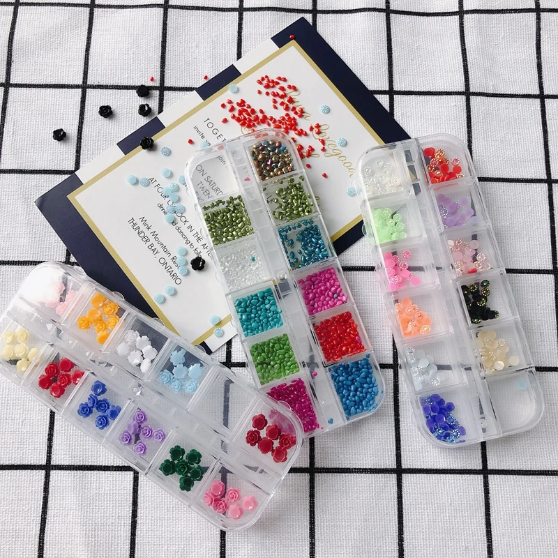 

DIY jewelry accessories rose patch imitation pearl rice bead embellishment nail art accessories accessories materials