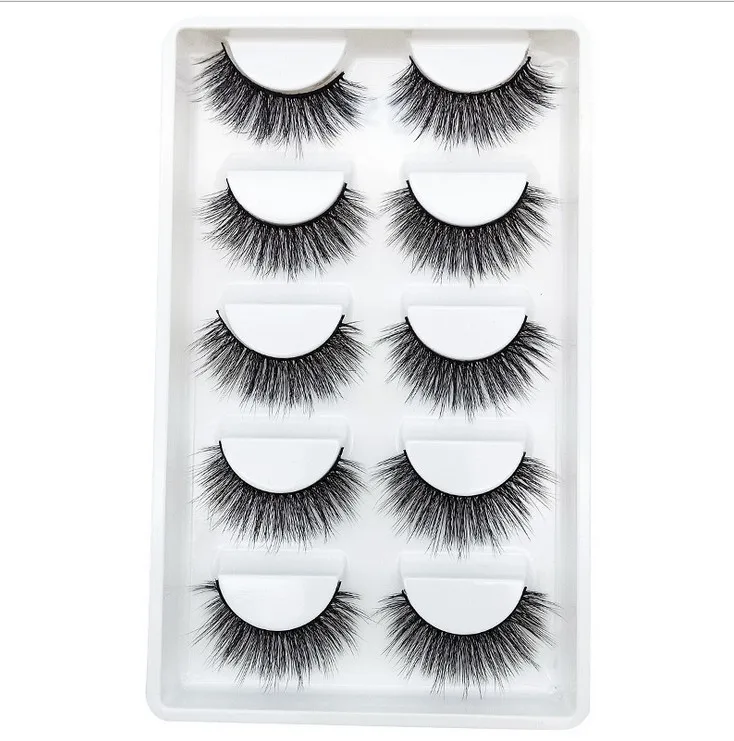 5 пар 3D ресницы норка натуральные тонкие накладные толстые и грязные