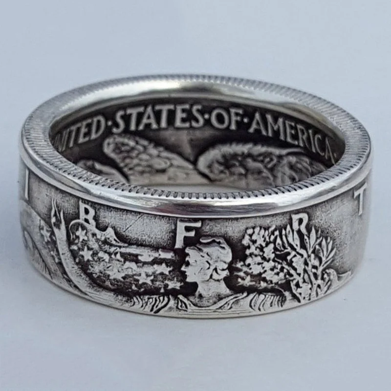 

Vintage Thai silver 1945 ring male trend personality wild and old index finger ring
