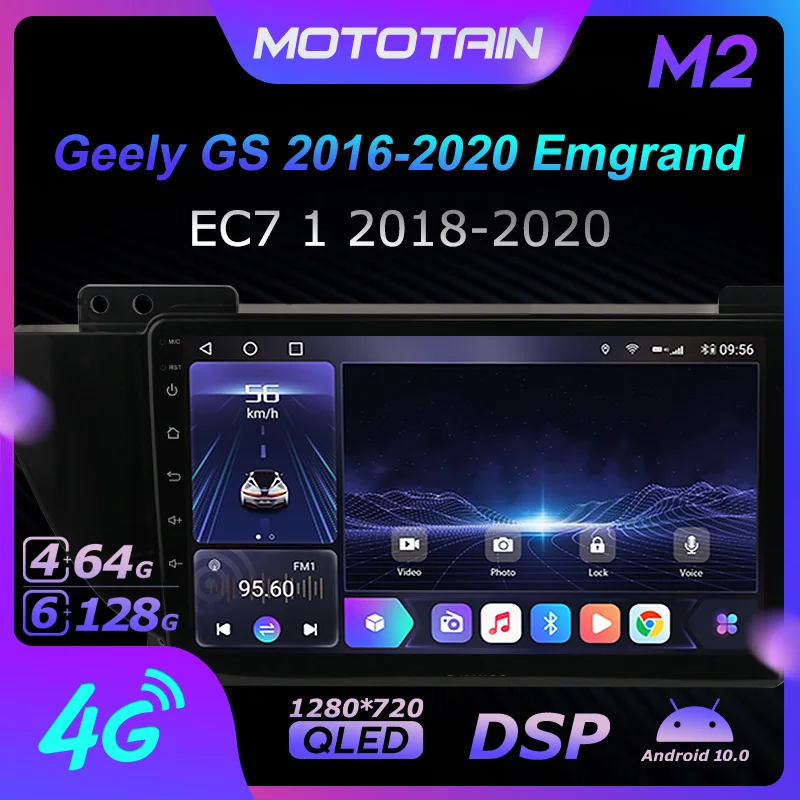 

Mototain 6G+128G Android 10.0 Car Multimedia Radio Player for Geely GS 2016-2020 Emgrand EC7 1 2018-2020 Auto video 4G LTE