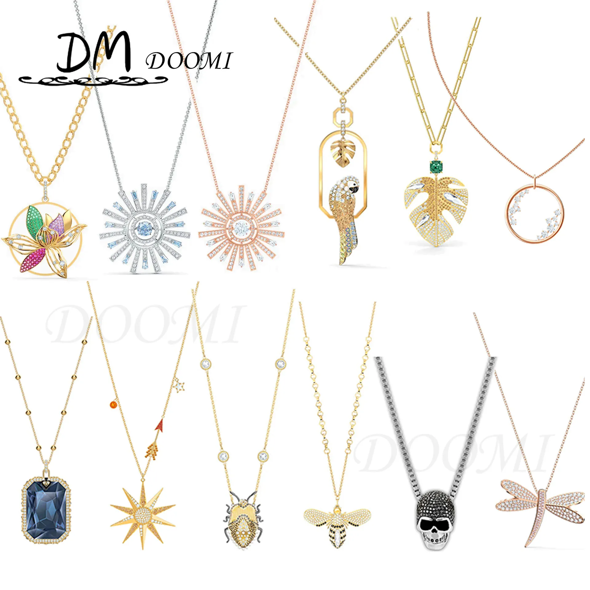 

Swa Christmas gifts for new year 2022 Trends Women's jewelry store austrian crystal Jewelry Winter sweater long necklace