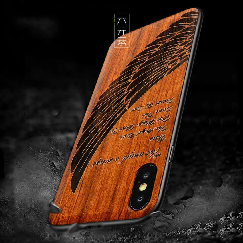 Деревянный чехол для iPhone 11 Pro Max X XR XS 100% натуральный деревянный ТПУ бампер