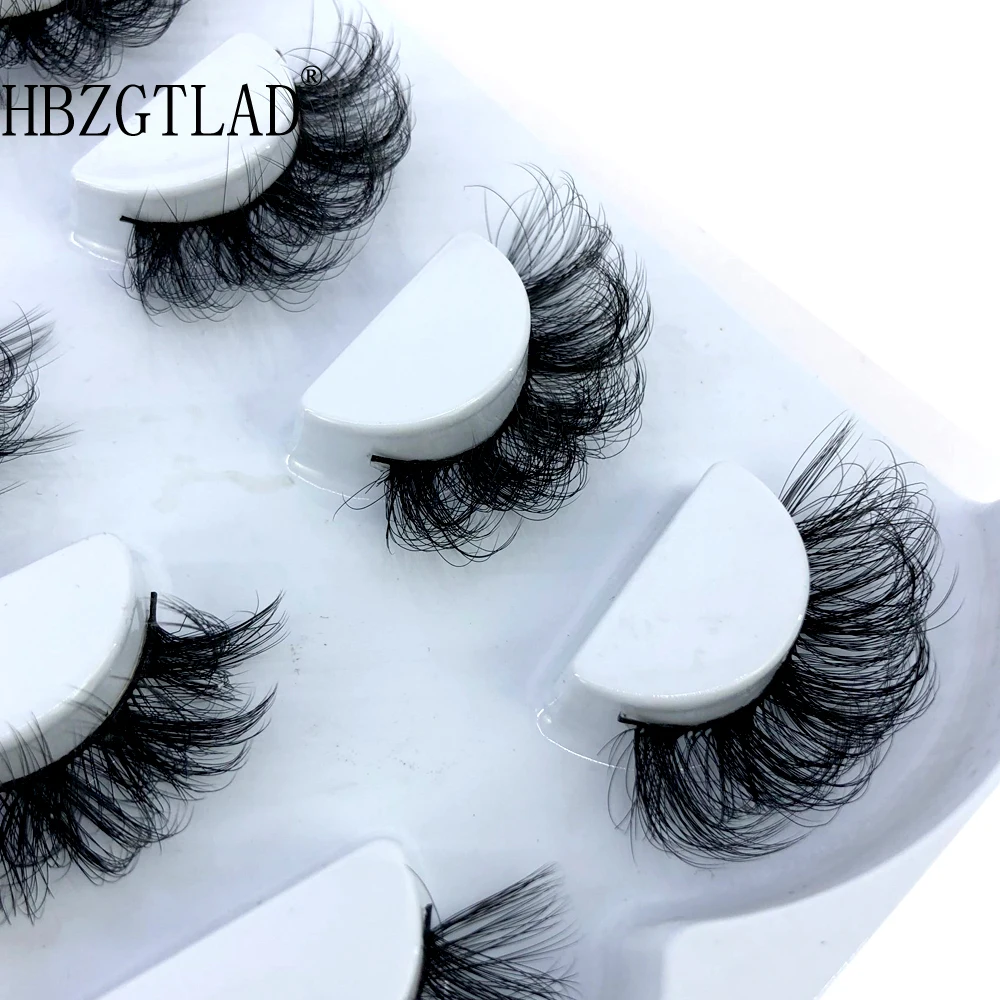 

New Lashes 4 Pairs 3D Faux Mink Lashes Fluffy Soft Wispy Volume Natural long False Eyelashes Eye Lashes Reusable Eyelashs Makeup