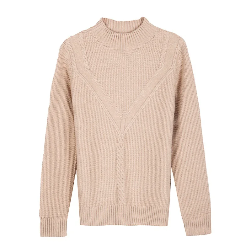 

2021 Autumn Spring Women's Basic Sweaters Office Ladies Slim Knitted Pullovers Female Solid o Neck Long Sleeve Casual Jumpers