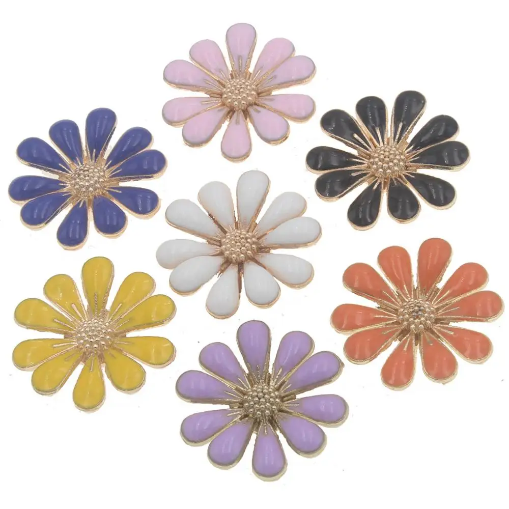 

10pieces DIY Metal Zinc Alloy Flower Jewelry Making Craft Supplies Accessories for Bow Hand Made Gold Color Jewlery Findings