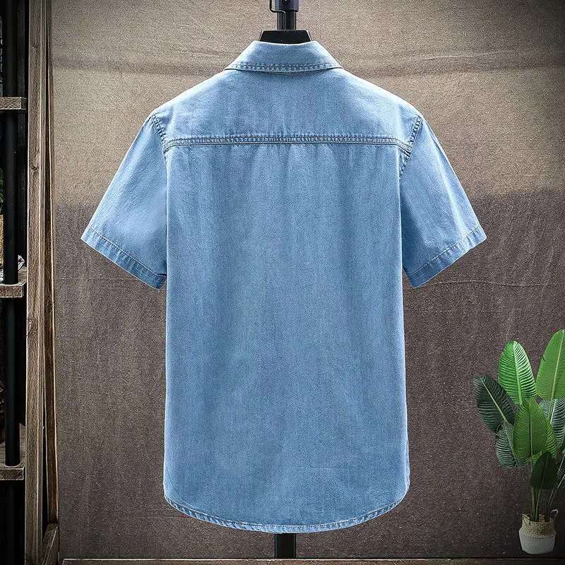 VERSMA летние Camisa социальная Masculina джинсовая мужская рубашка с длинным рукавом в