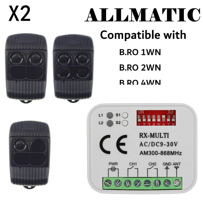 

ALLMATIC 300-900MHz Radio garage door universal remote control Receiver 433 868 MHz controller receiver