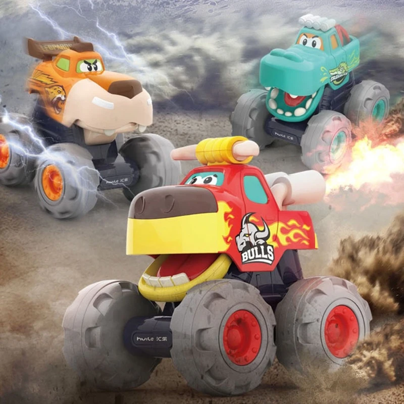 

3 Sets Animal Inertia Double Side Stunt Car, Drive Off-Road Model Car, Anti-Collision Vehicle Flips Stunt Toy Car Gift