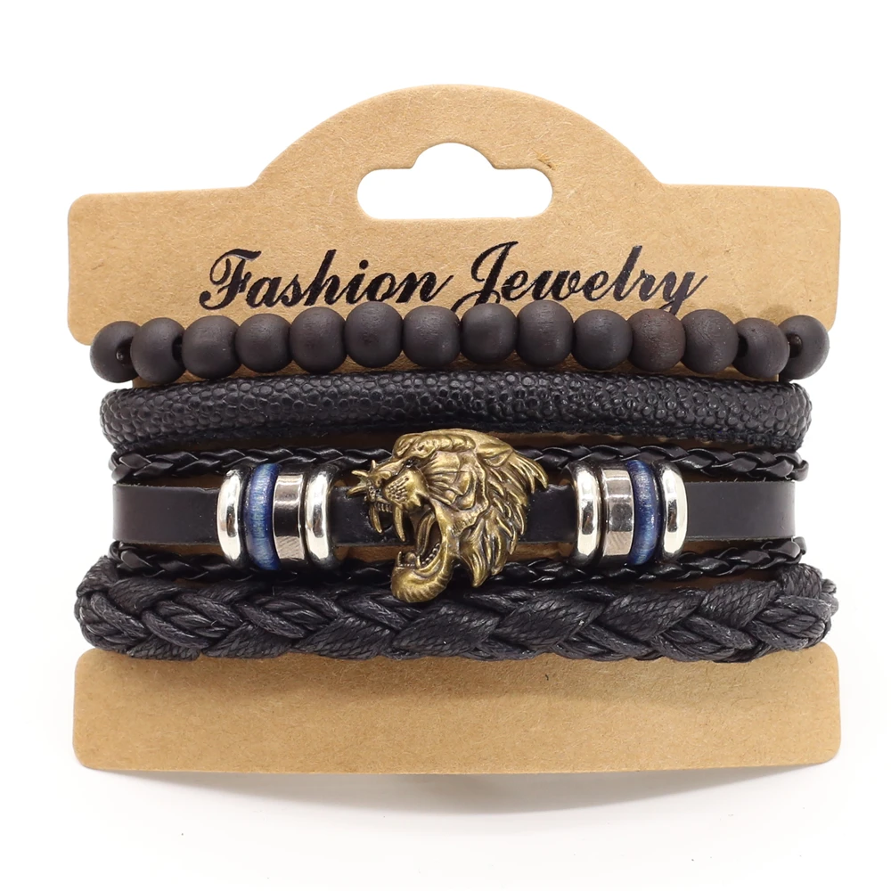 4 шт./компл. винтажный бронзовый браслет с шармами в виде ящерицы скорпиона для