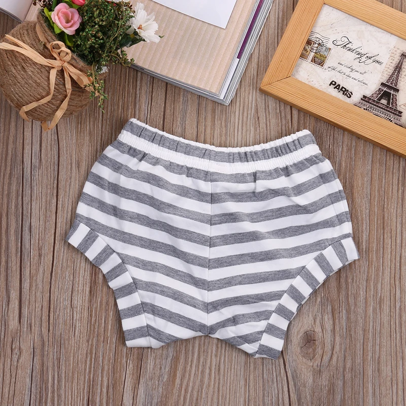 Милые шорты в полоску Комплект одежды для младенцев новорожденных маленьких