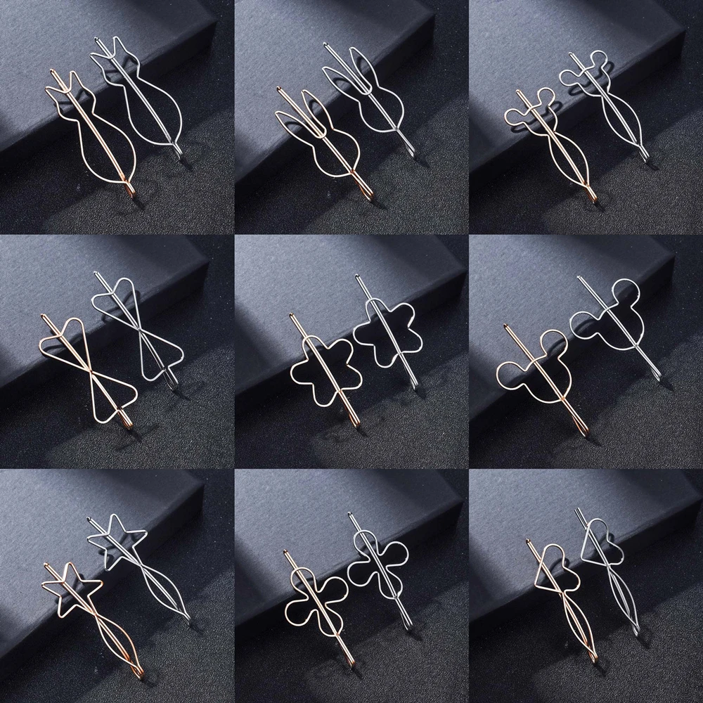 

Alloy Metal Rabbit Cat Flower Hair Clip For Wome Female Hairpin Simple Headwear Barrettes Hair Jewelry Accessories