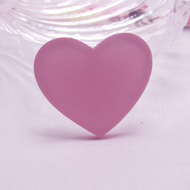 pink 32 шт./лот 3*2,6 см акриловые украшения сердца ремесла Кабошоны Скрапбукинг для украшения Kawaii DIY аксессуары - Цвет: pink