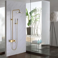gold color bathroom shower set brushed gold high quanlity shower head bathroom