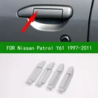 Хромированная Серебристая Боковая ручка для Nissan Patrol Y61 Super Safari 1997-2011, 2003 2005 2006 2007 2008 2009