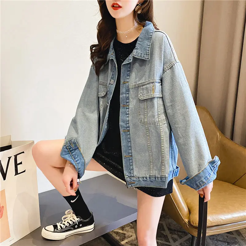 Весна-лето новинка Корейская рубашка пальто свободная джинсовая куртка Женская