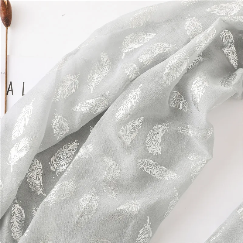 

Long Hot Silver Bright Feather Scarf Women's Embroidered Oversize Tassel Shawl Scarf