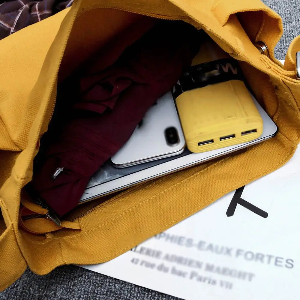 Сумка мессенджер холщовая унисекс многофункциональная простая повседневная