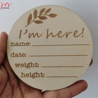 20pcs im here info milestone card name place date weight new arrival card record new baby announcement card