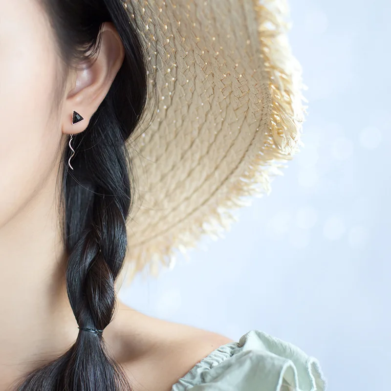 Серьги-гвоздики из серебра 100% пробы квадратные треугольные 925 см | Украшения и