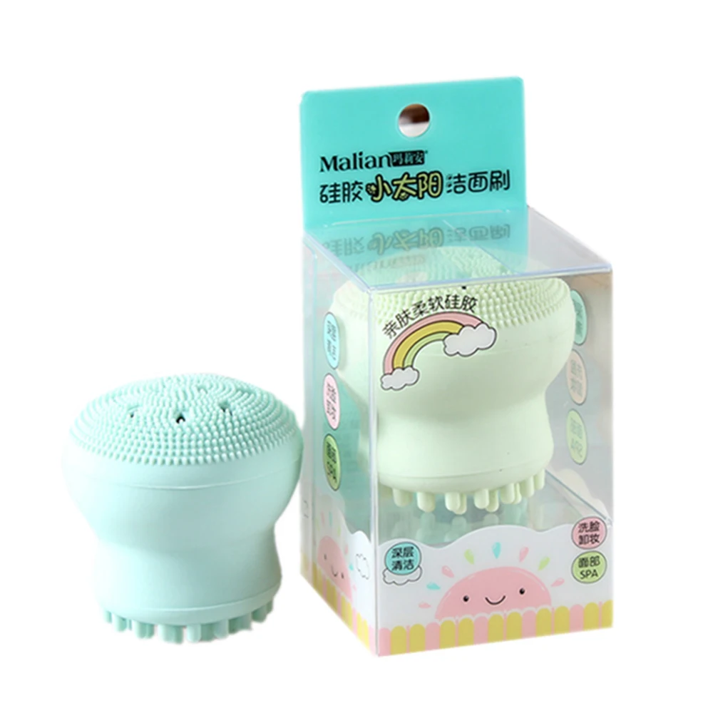Small Sun Cleansing Brush NEW Silicone Sponge Face Cleansing Brush Double Head Cleansing Jellyfish Small Octopus Wash Brush