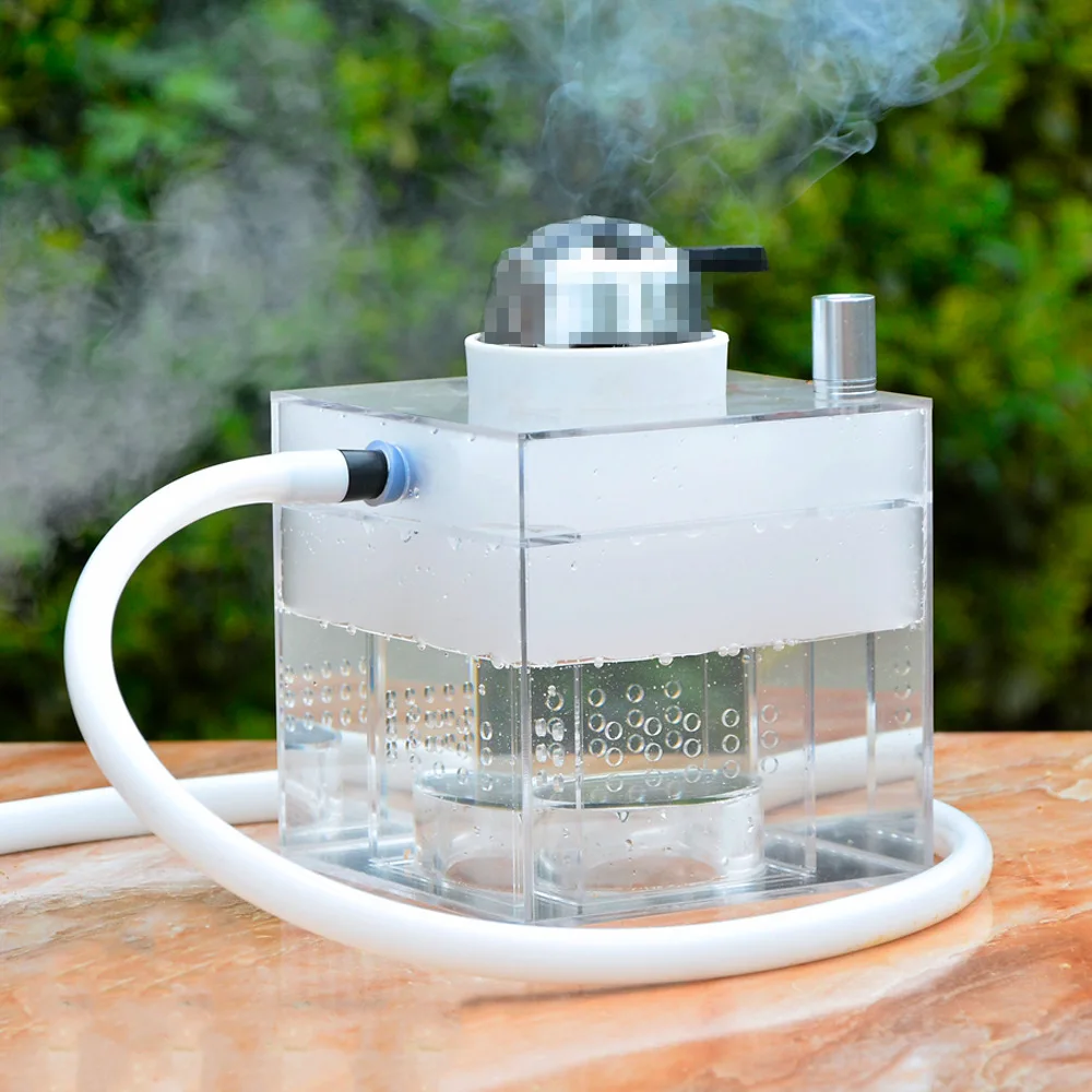 للبيع طقم مكعب روبيك مع ضوء LED ، أنبوب واحد ، غلاية أكريليك ، شيشة ، قضيب ، دخان كبير ، ضباب ، نارجيلة