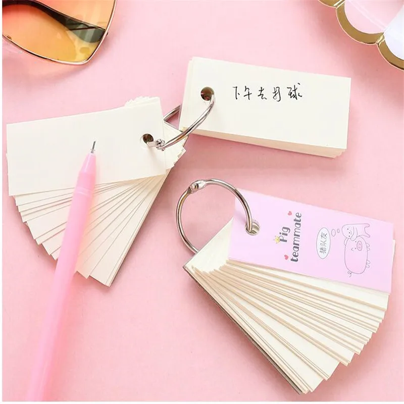 1pcs= 100 sheets thick iron ring notebook loose-leaf portable cute Cute blank message note pad paper small book | Канцтовары для