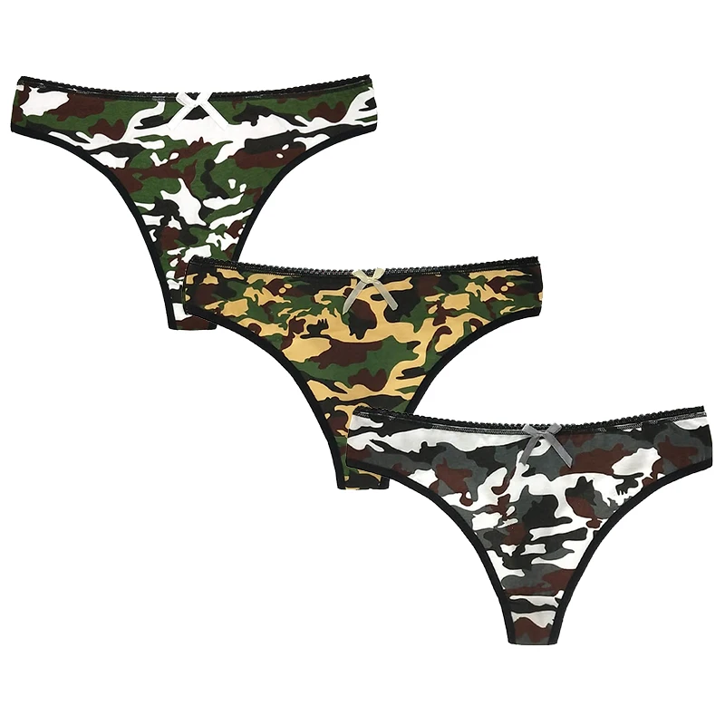 3 шт. камуфляжные Женские стринги трусики для женщин нижнее белье женское женские