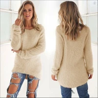 womens fashion women casual tops mohair blend fuzzy blouse pullover jumper loose sweater knitwear