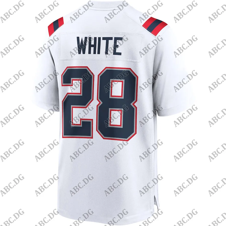 

Customized Stitch American Football Jersey Men Women Kid Youth New England James White White Game Jersey