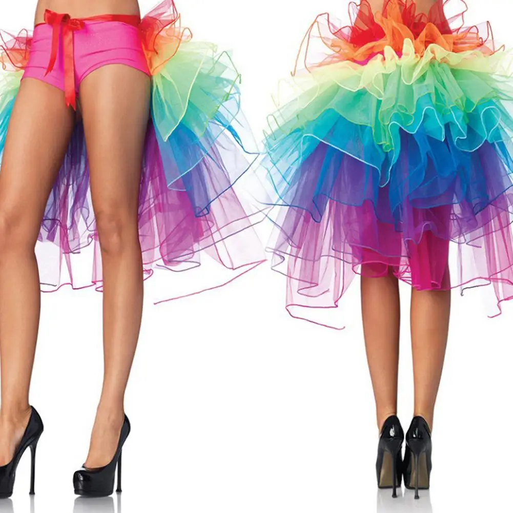 Женская сексуальная юбка-баллон цвета радуги нижнее белье для танцев вечерние