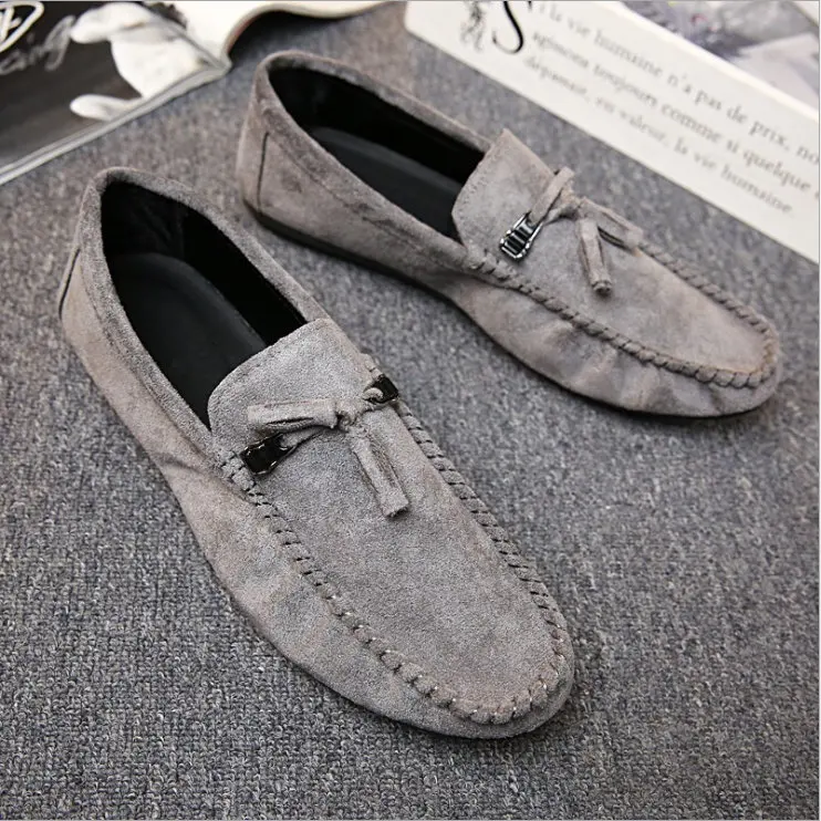 2020 модные летние замшевые лоферы с бахромой мужские повседневные кожаные туфли