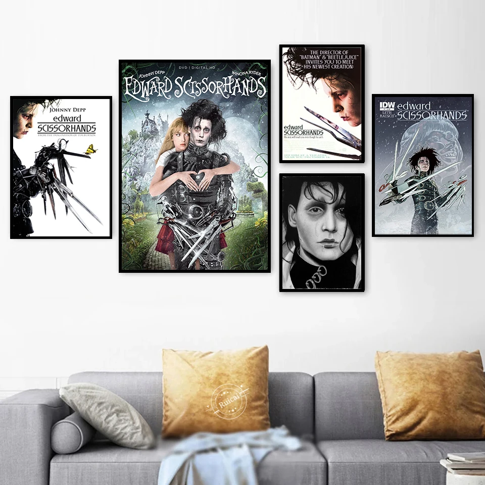 Эдвард ножницы постер классический фильм HD звезда искусство на стену семейный