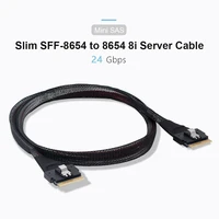 internal mini sas cable 24gbps slim sff 8654 8i 74 pin to sff 8654 8i 74 pin hard disk server storage array data cable