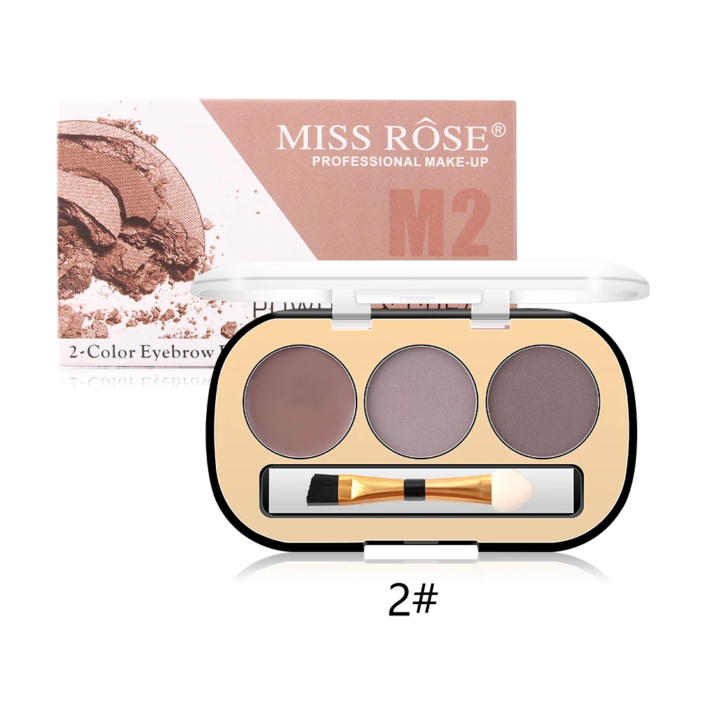 MISS ROSE пудра для бровей Палитра матовые тени для век Палитра долговечная Водонепроницаемая Косметика для макияжа лица брови пигмент TSLM1 - Цвет: M2
