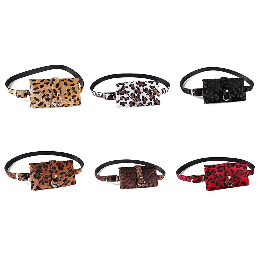 Женская поясная сумка с леопардовым принтом регулируемый ремень сумочка для