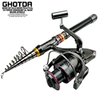 Портативная телескопическая мини-рыболовная удочка 1,82,12,42,73,03,6 м со скоростным колесом 5,2: 1 для рыбалки в пресной и соленой воде