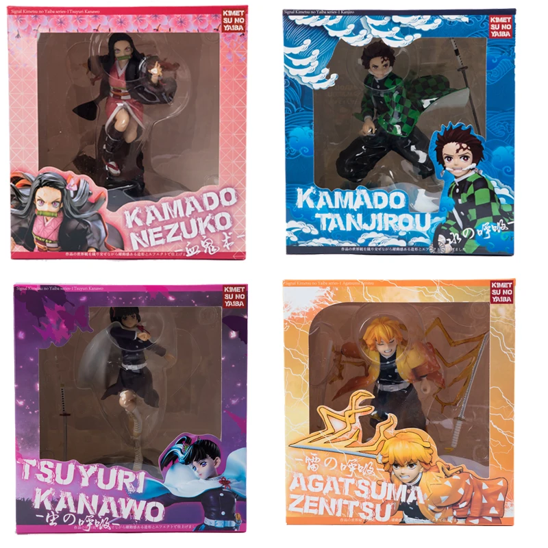 

Anime Demon Slayer Kimetsu no Yaiba Kamado Nezuko Tsuyuri Kanao Agatsuma Zenitsu Kamado Tanjirou PVC Action Figure Toy Doll Gift