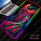 Большой игровой RGB коврик для мыши XGZ, геймерский большой коврик, компьютерный коврик, Настольный коврик со светодиодной подсветкой клавиатуры для CSGO в стиле монстра, Настольный коврик