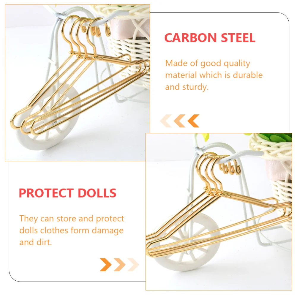 

10 Pcs 1 Bag Durable Drying Racks Clothes Racks Simple Clothes Holders (Golden)
