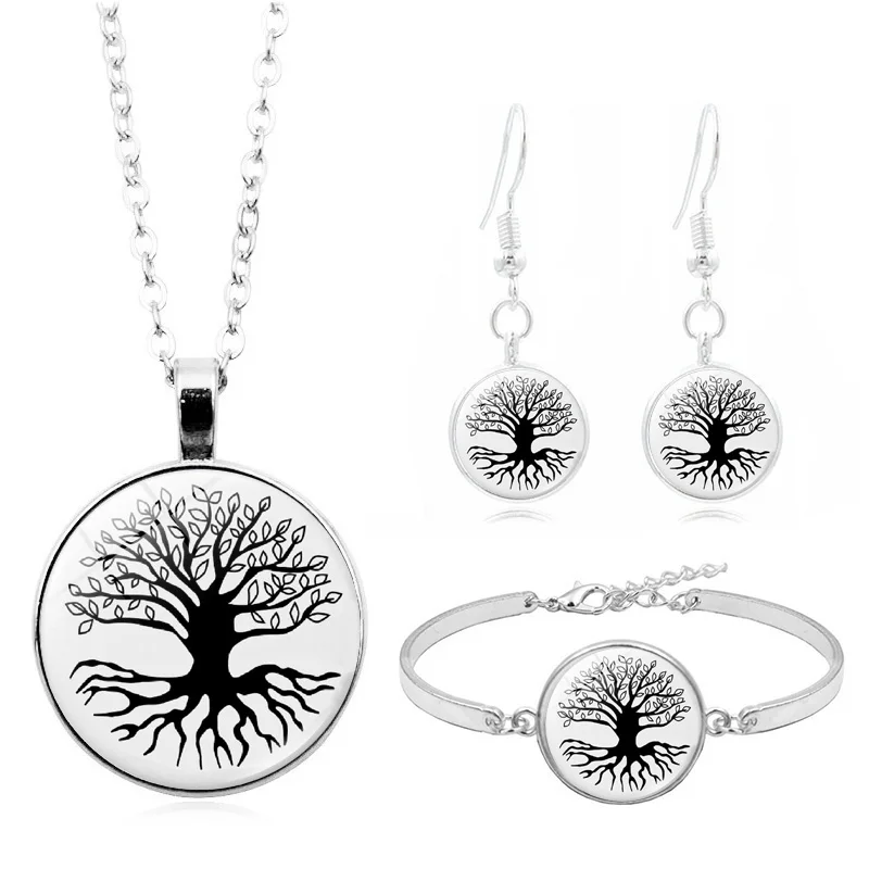 Лидер продаж Модный комплект украшений кабошон с фото из стекла ожерелье браслет