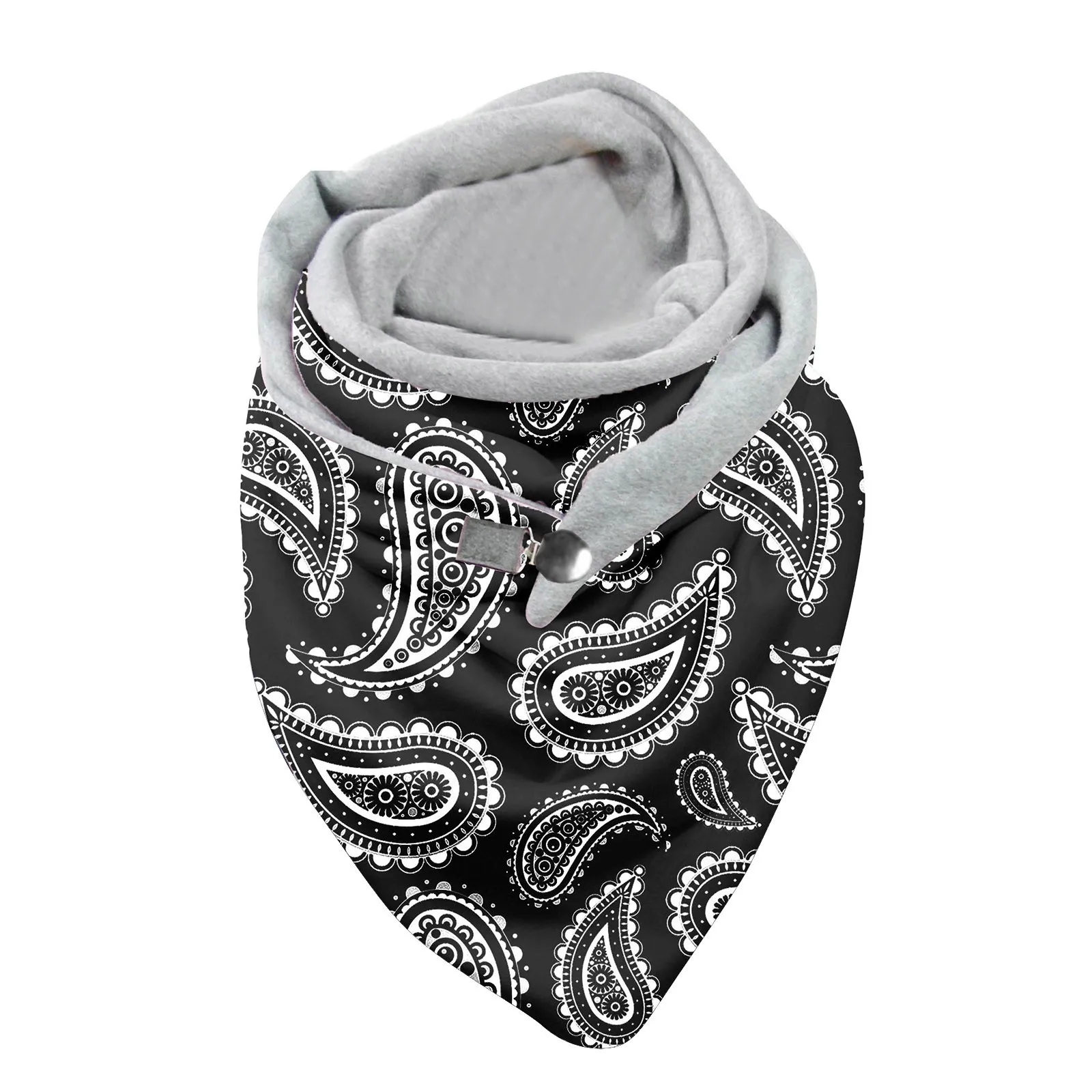 

New Winter Scarves For Women Fashion Printing Button Warm Scarf Wraps Retro Female Multi-purpose Shawl Scarf Echarpe Hiver Femme