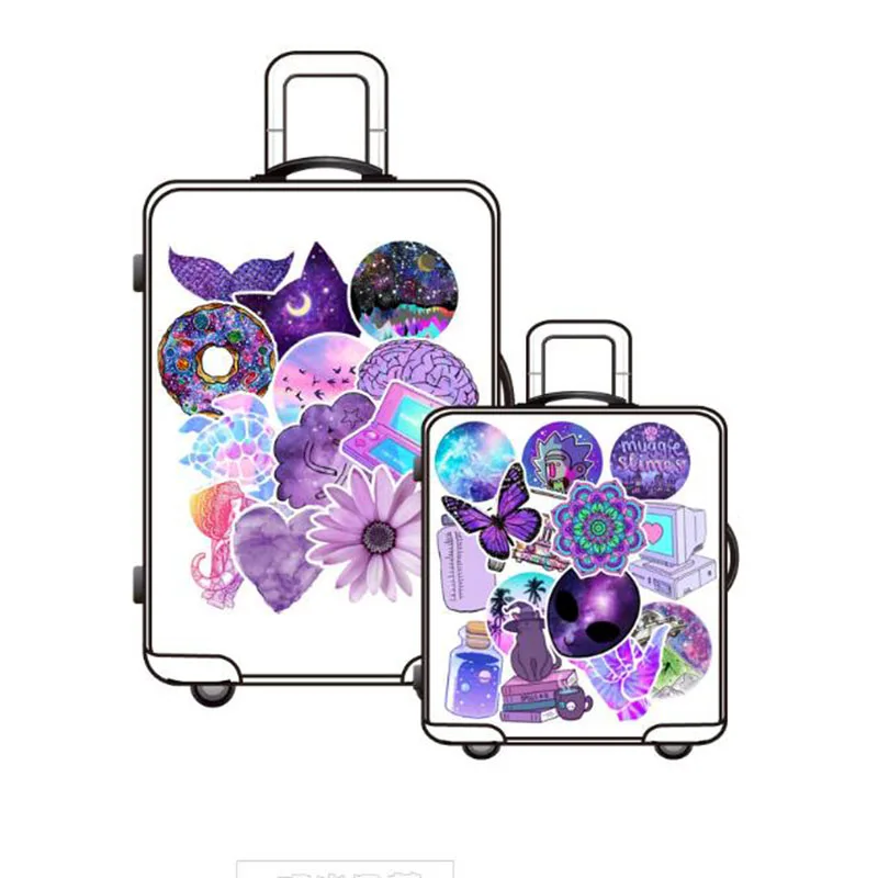 

10/50pcs/pack Lovely Purple Galaxy Cartoon Stickers Cartoon Funny For Laptop Skateboard Luggage kid's Toy Waterproof Sticker