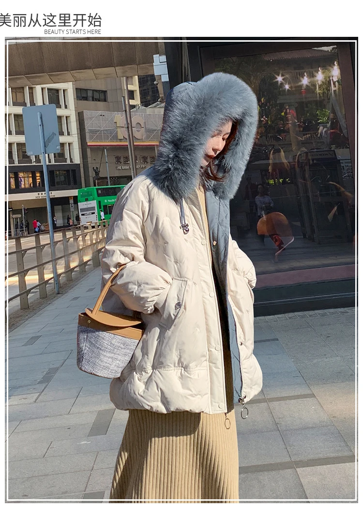 Женское пуховое пальто теплая Толстая парка с капюшоном из натурального меха