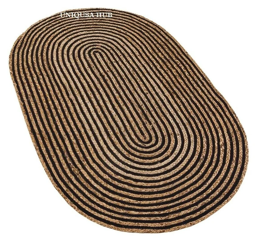 

Rug 100% Cotton Jute Handmade Oval Rug Braided Style Modern Look Area Rugs